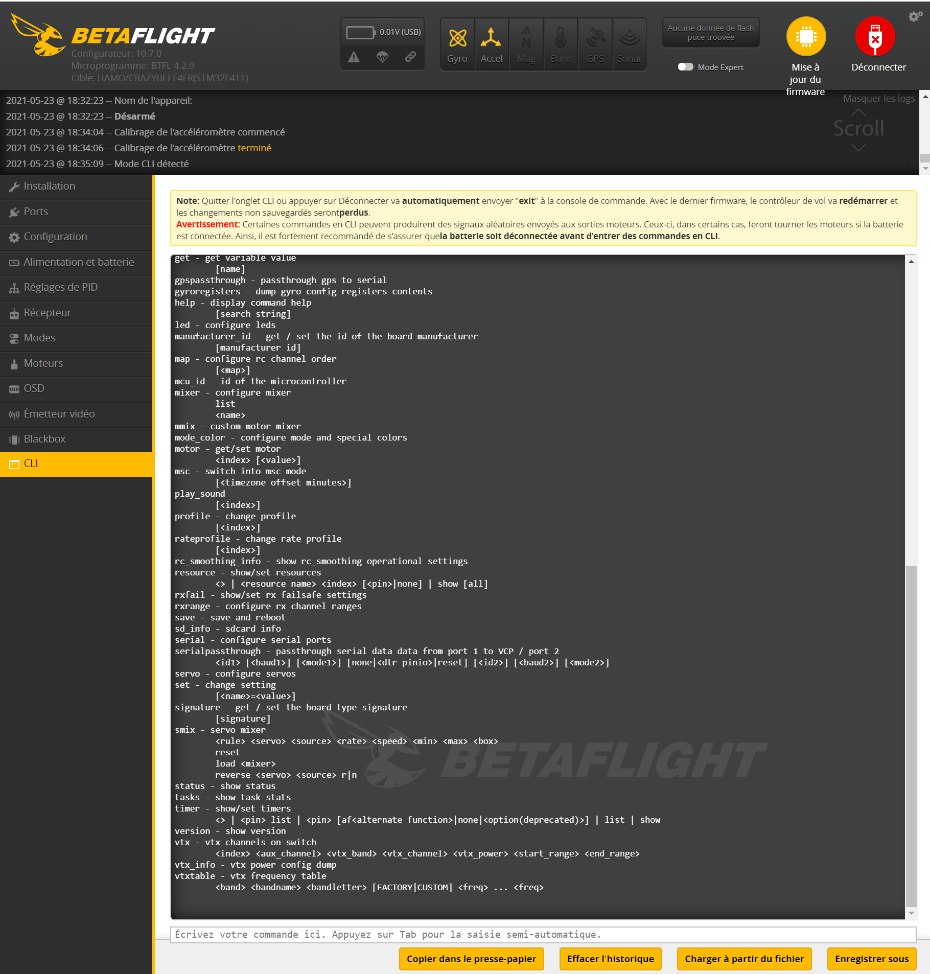 BETAFLIGHT LE CLI POUR LES NULS DOMOTICS.fr